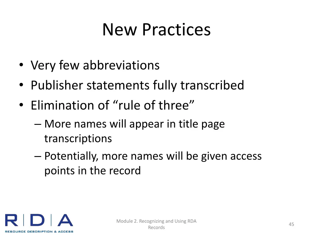 new practices