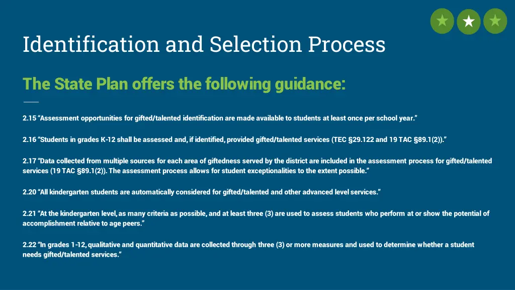 identification and selection process
