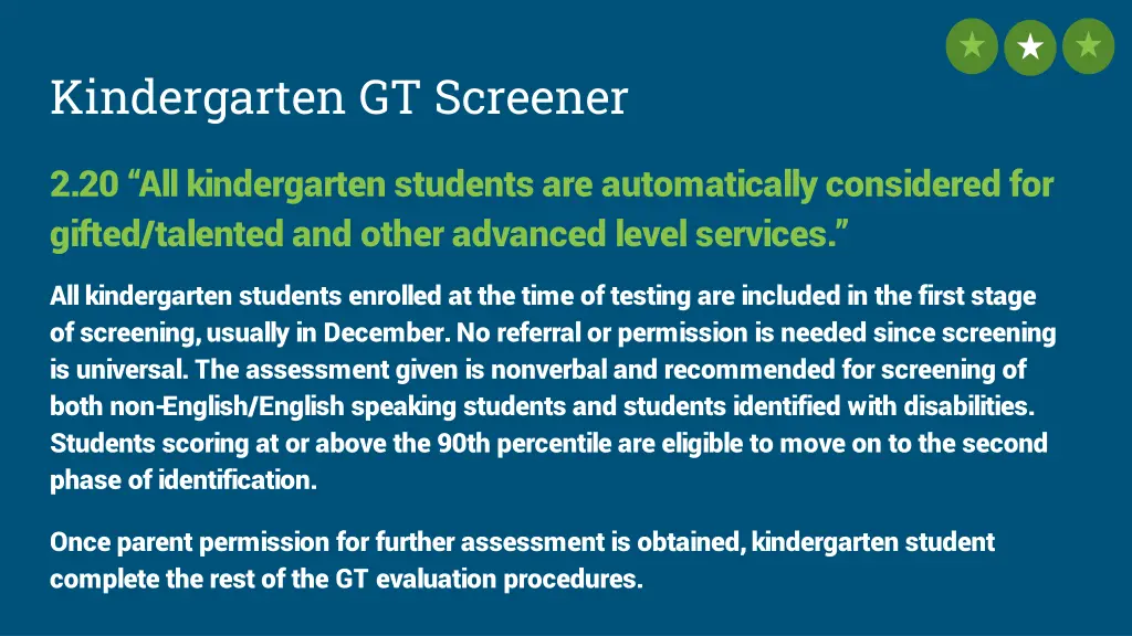 kindergarten gt screener