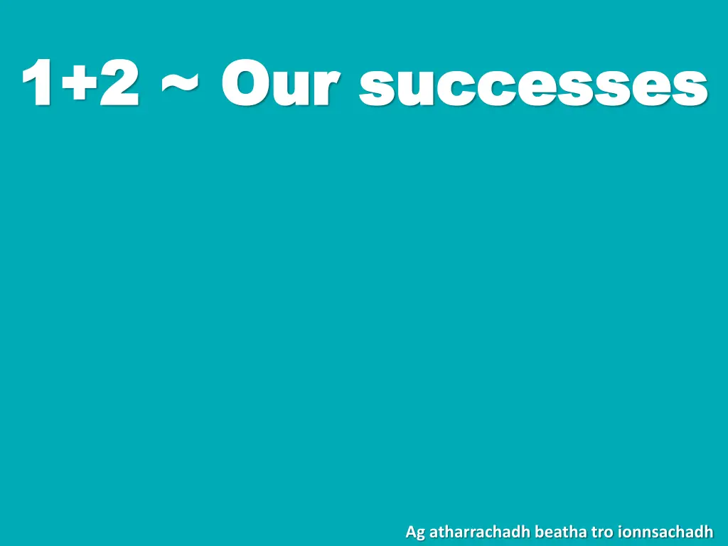 1 2 our successes 1 2 our successes