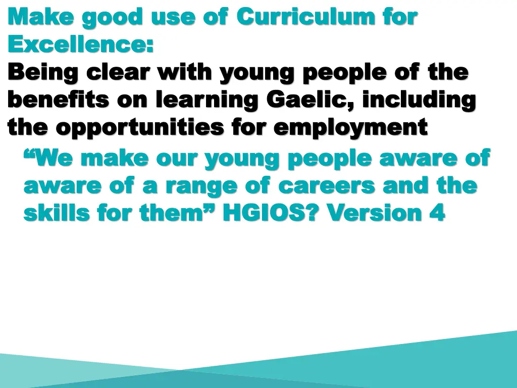 make good use of curriculum for make good 2