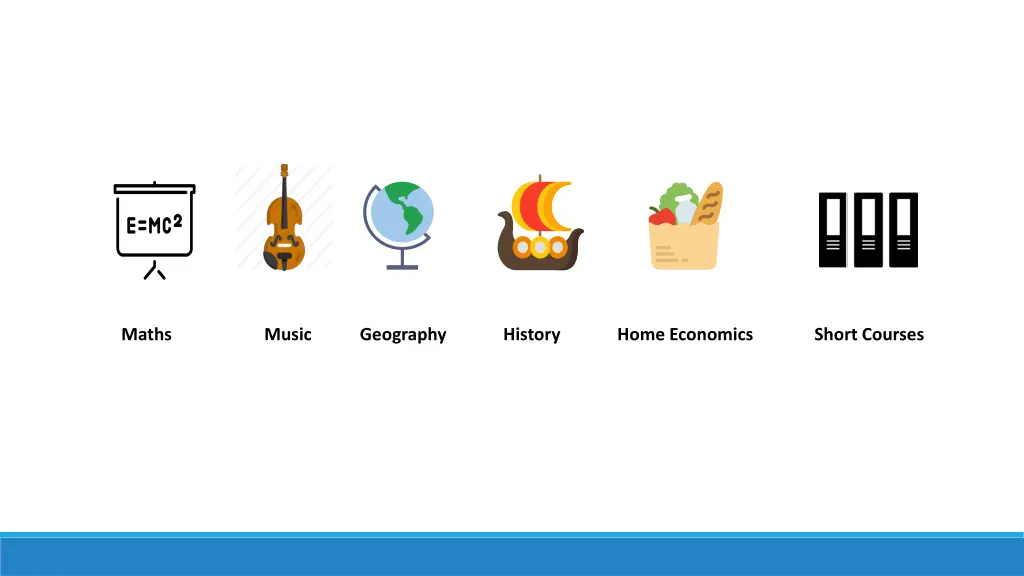 maths music geography history home economics