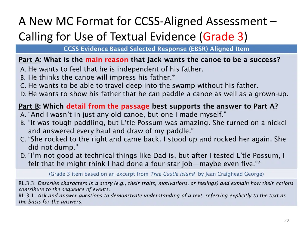 a new mc format for ccss aligned assessment