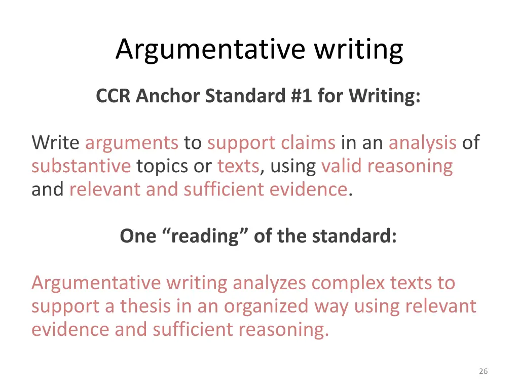 argumentative writing
