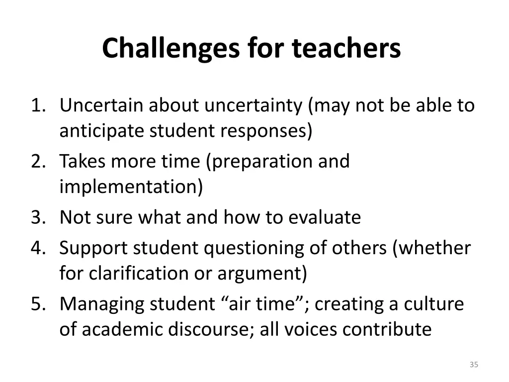 challenges for teachers