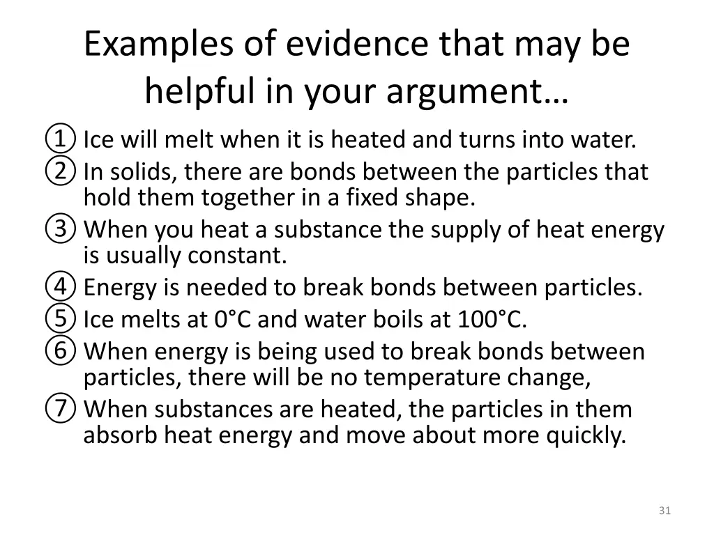 examples of evidence that may be helpful in your