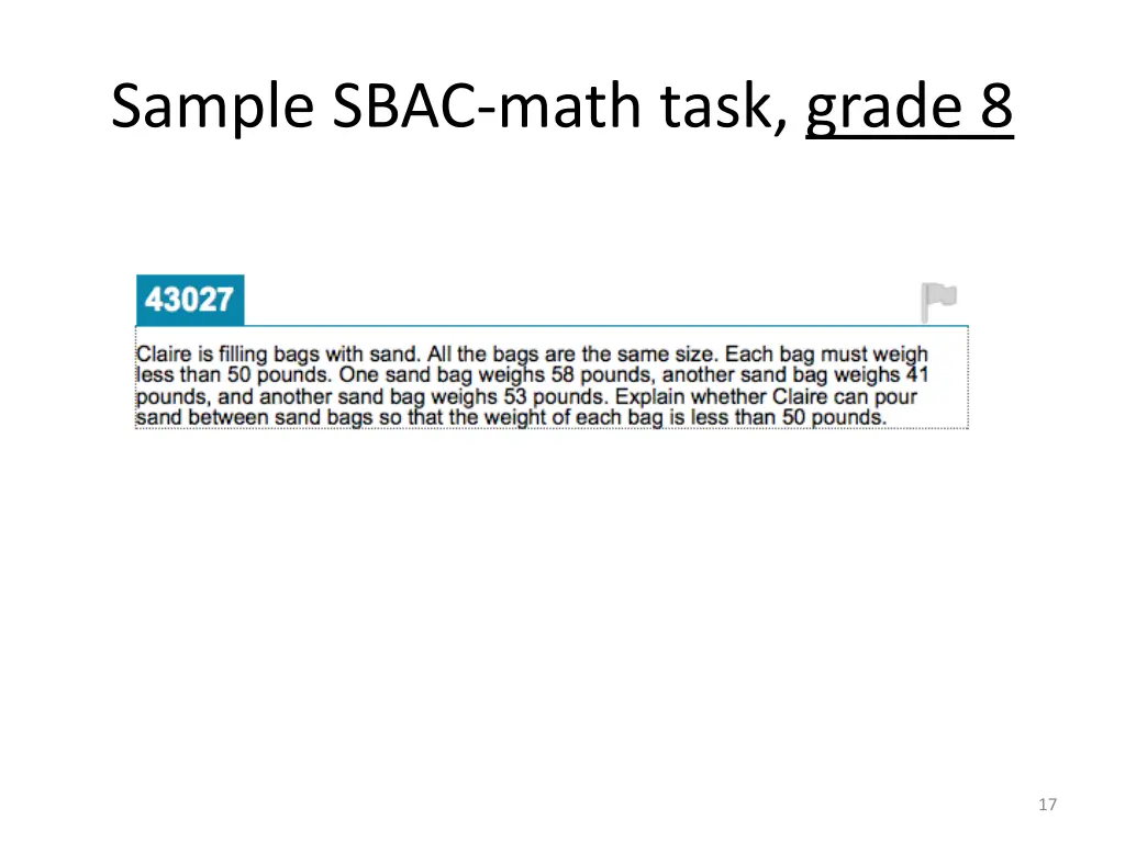 sample sbac math task grade 8