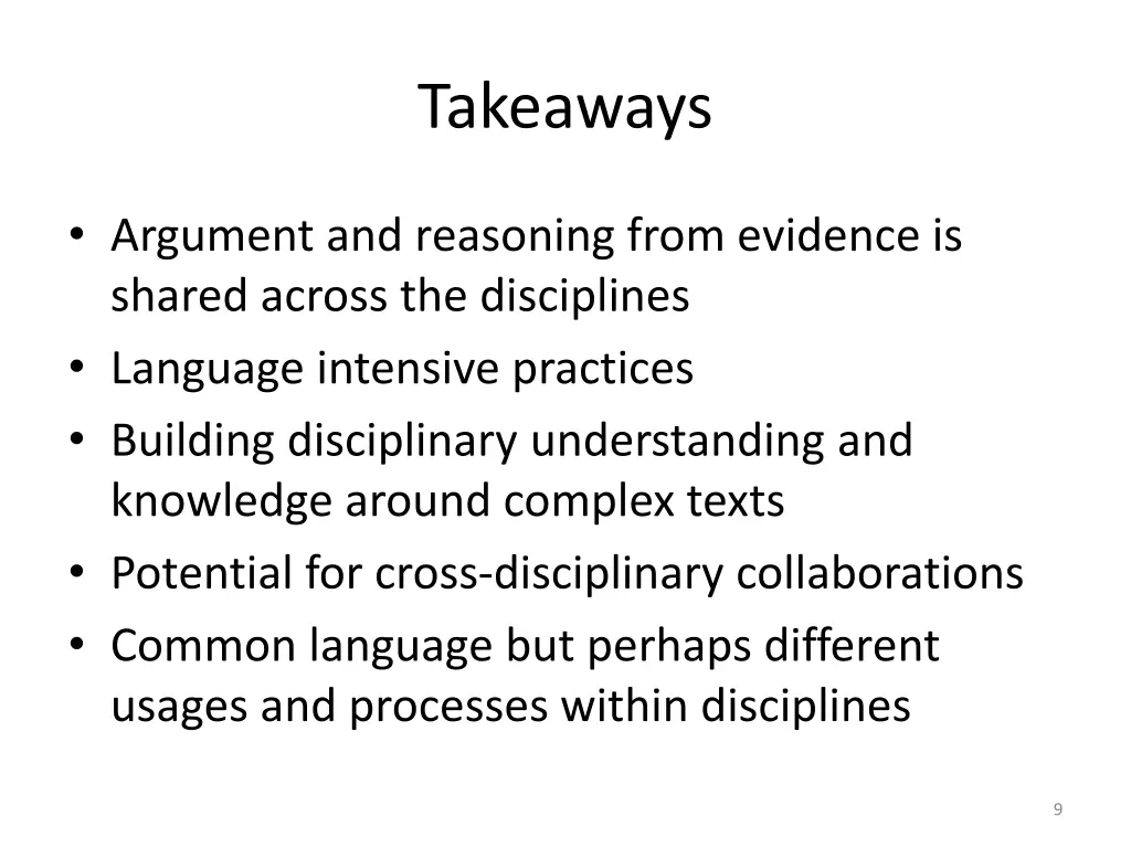 takeaways