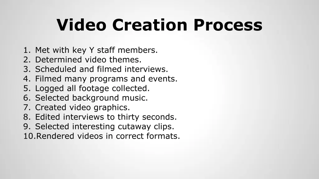 video creation process
