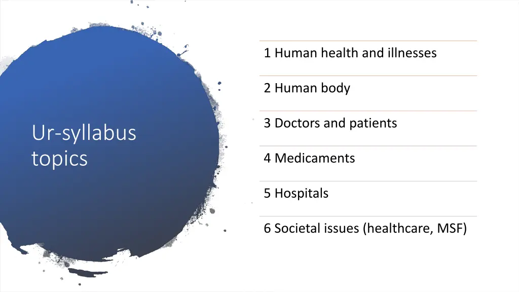1 human health and illnesses