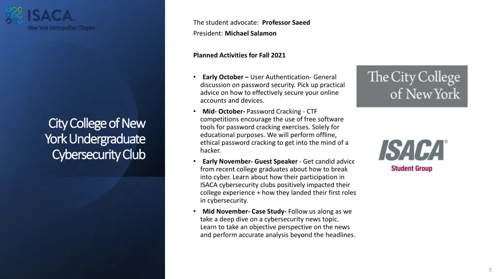 the student advocate professor saeed
