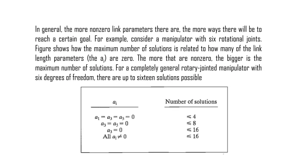 in general the more nonzero link parameters there