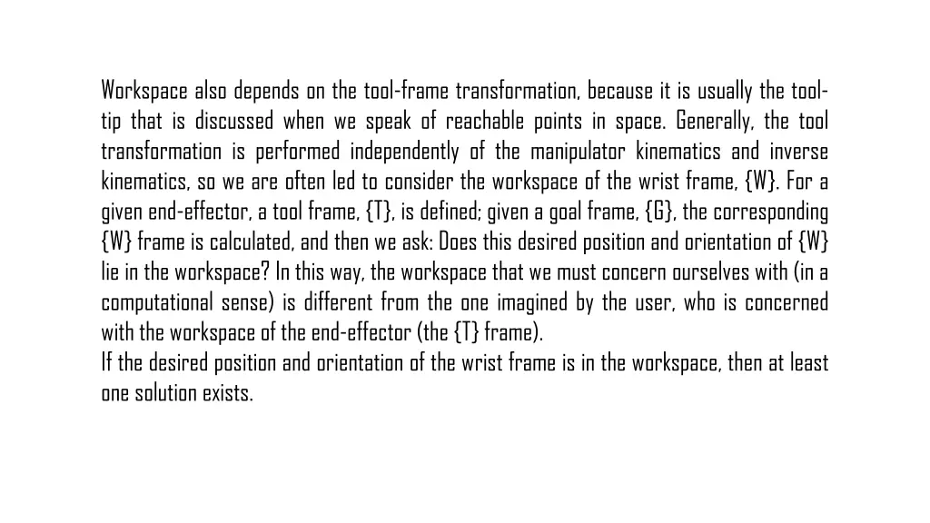 workspace also depends on the tool frame