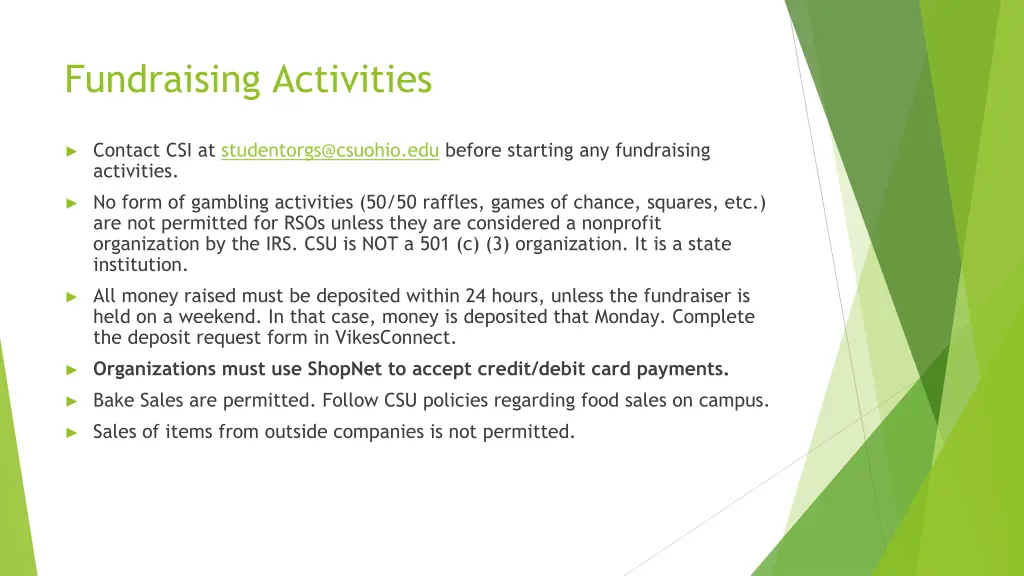 fundraising activities