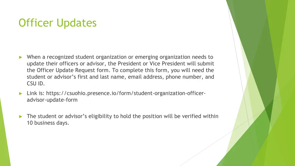 officer updates