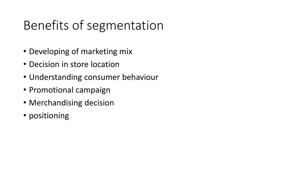 benefits of segmentation