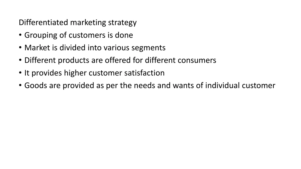 differentiated marketing strategy grouping