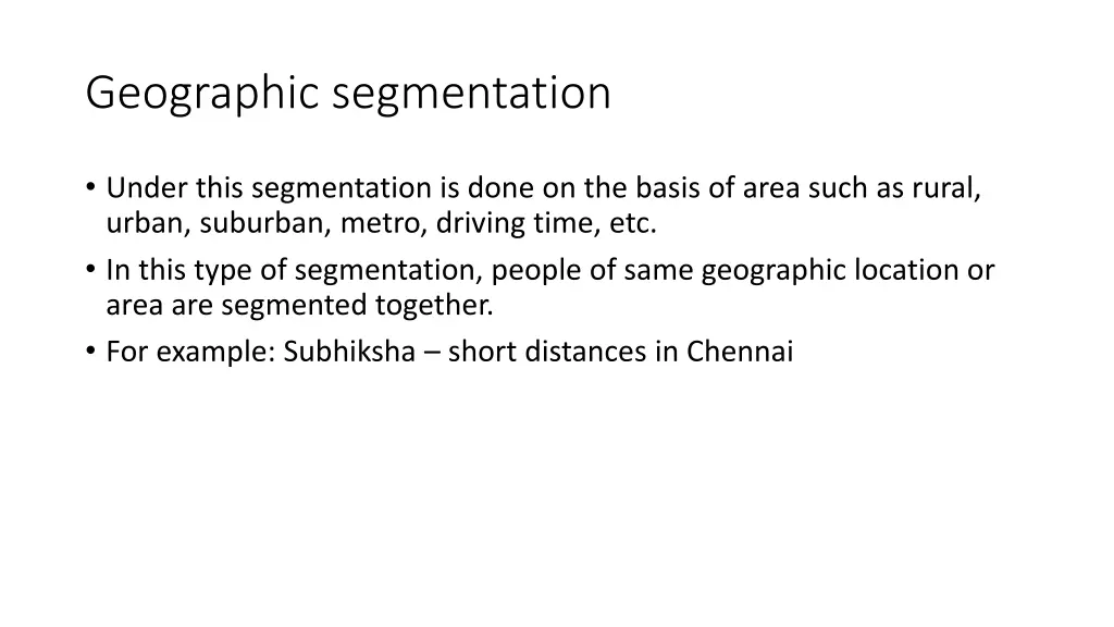 geographic segmentation