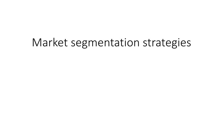 market segmentation strategies