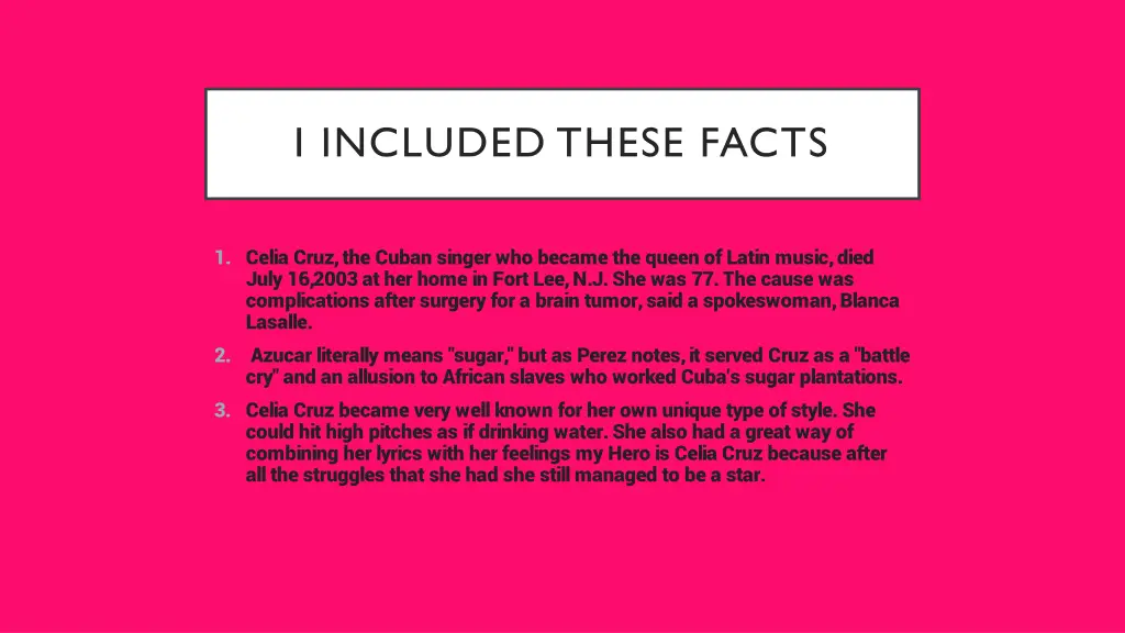 i included these facts