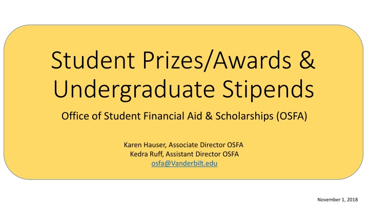 student prizes awards undergraduate stipends