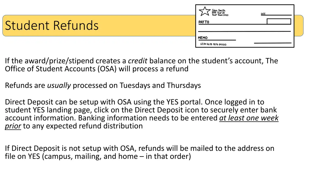 student refunds