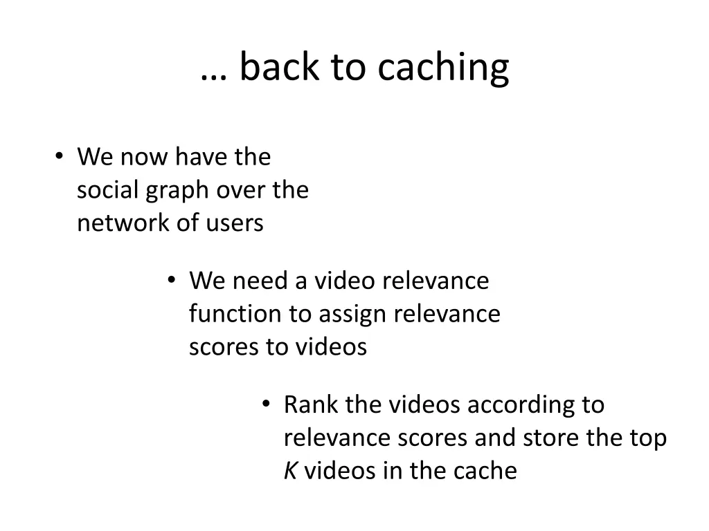 back to caching