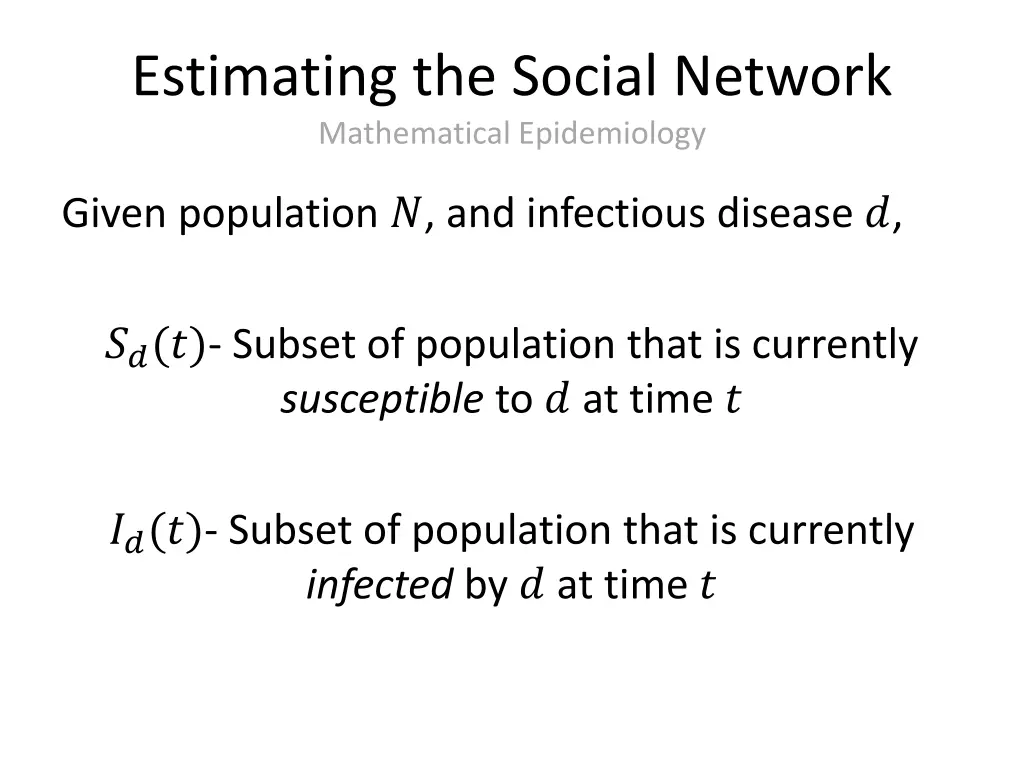 estimating the social network mathematical