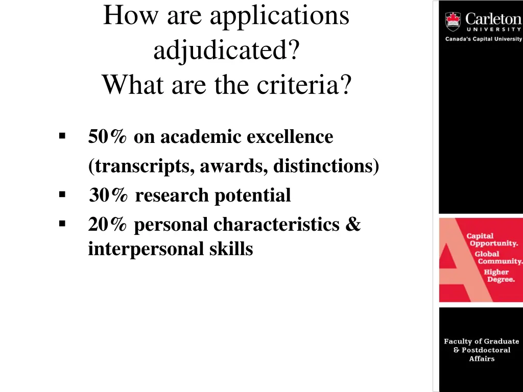 how are applications adjudicated what