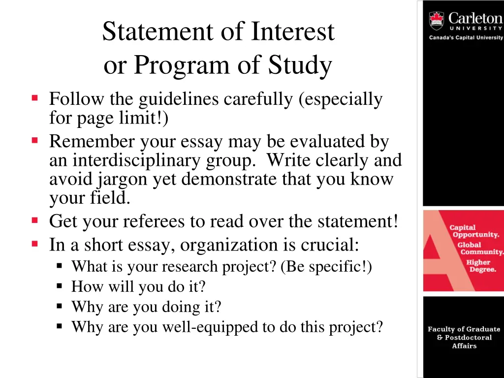 statement of interest or program of study follow