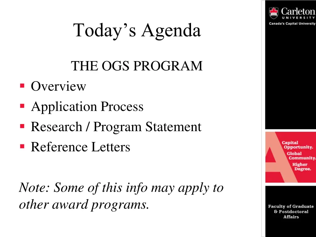 today s agenda