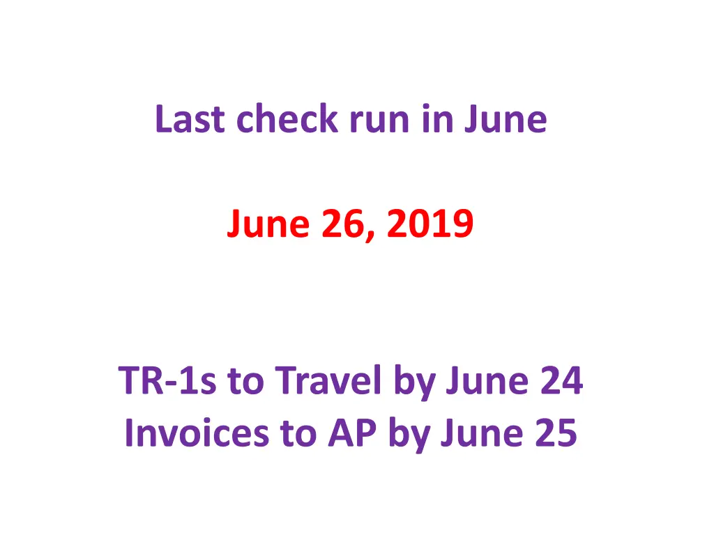 last check run in june