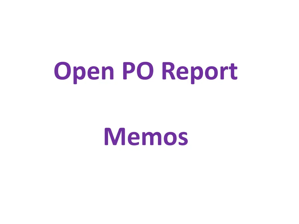 open po report
