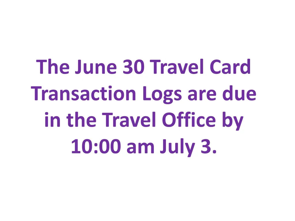 the june 30 travel card transaction logs