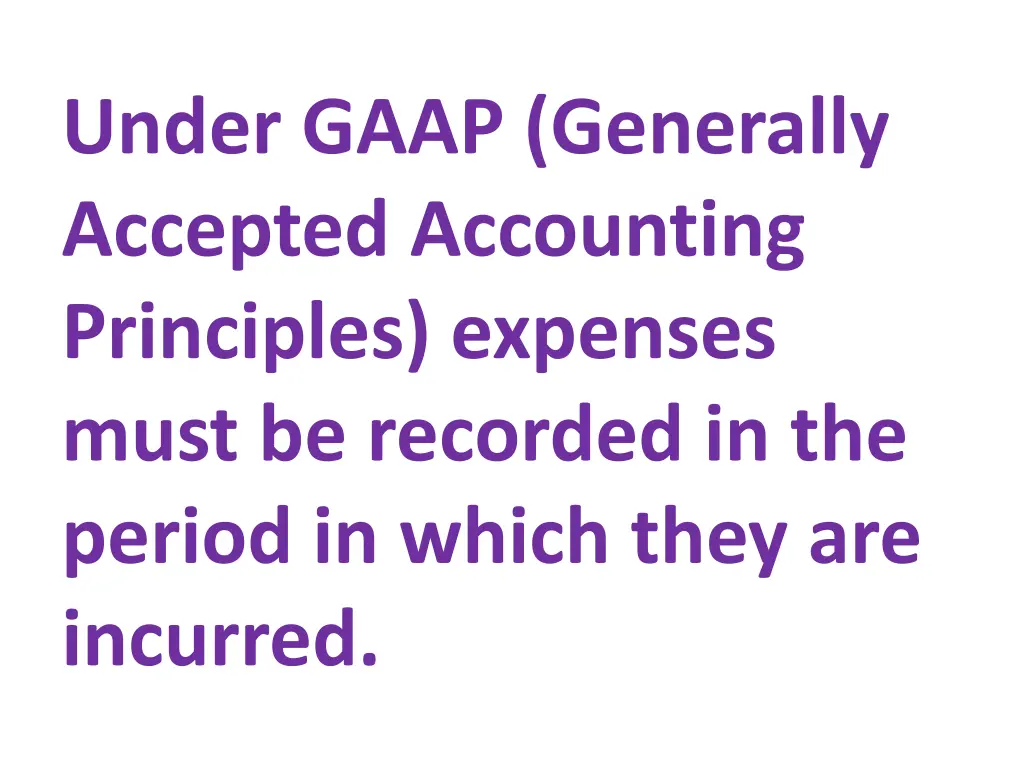 under gaap generally accepted accounting
