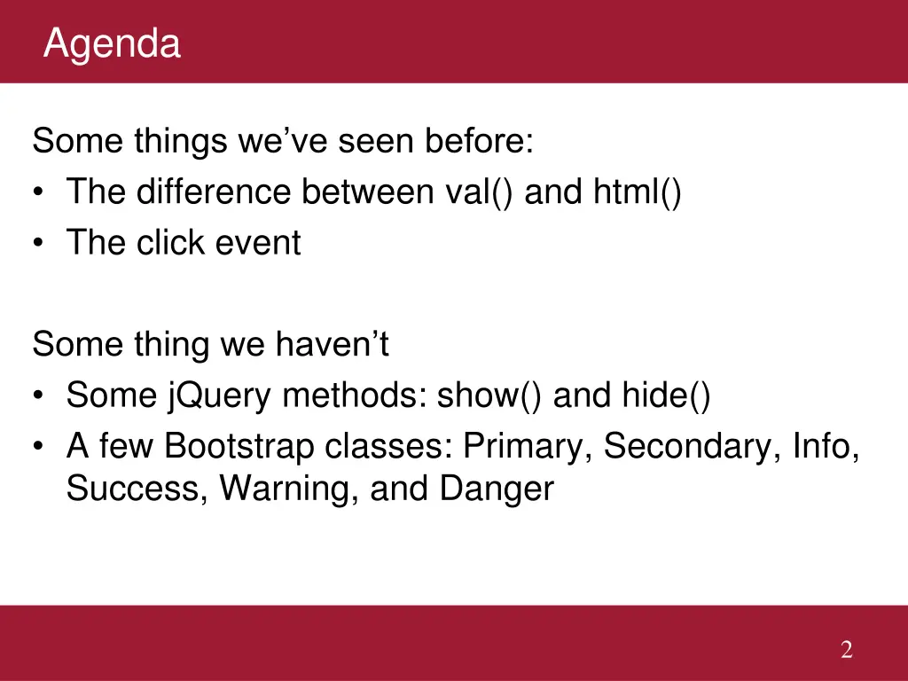 agenda