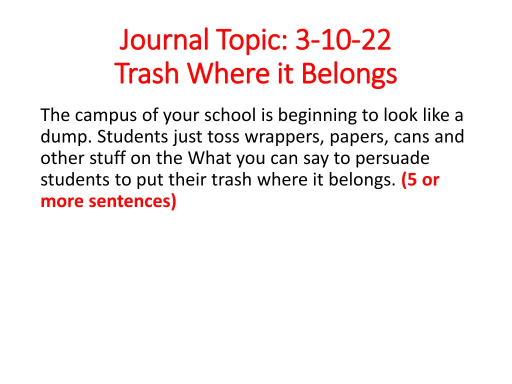 journal topic 3 journal topic 3 10 trash where