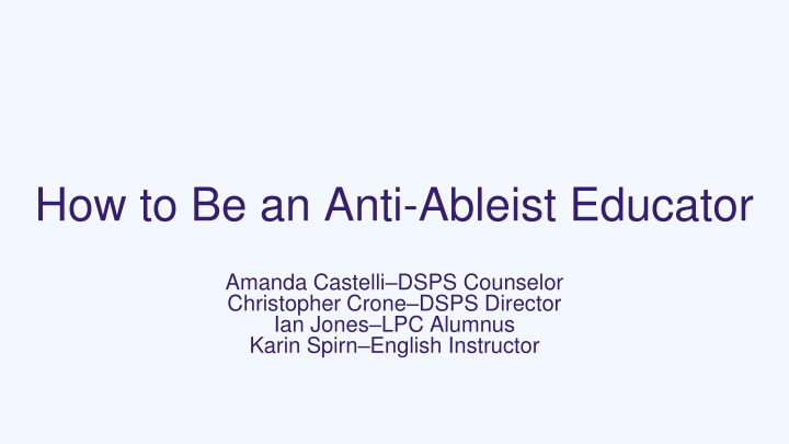 how to be an anti ableist educator