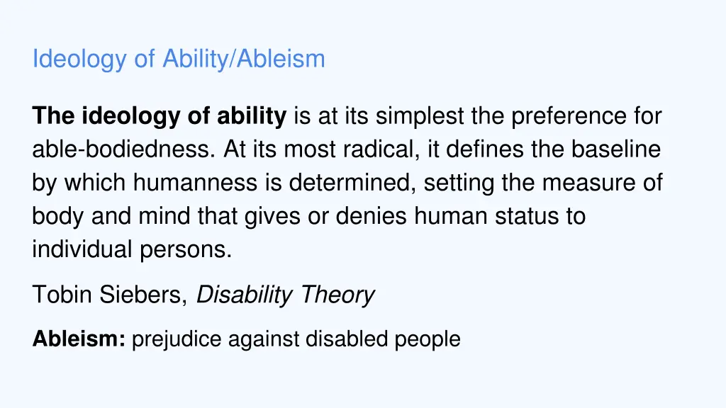 ideology of ability ableism