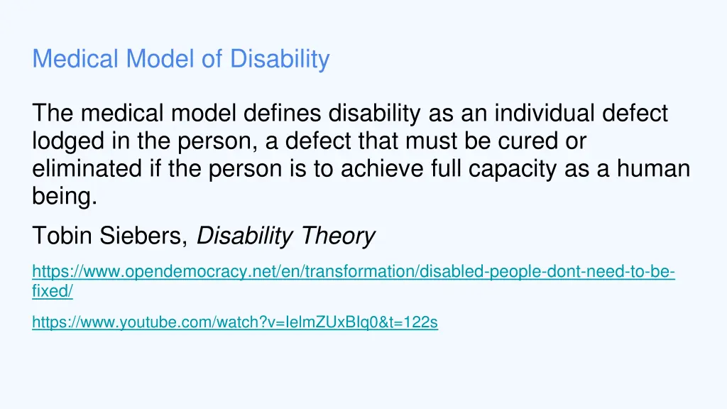 medical model of disability