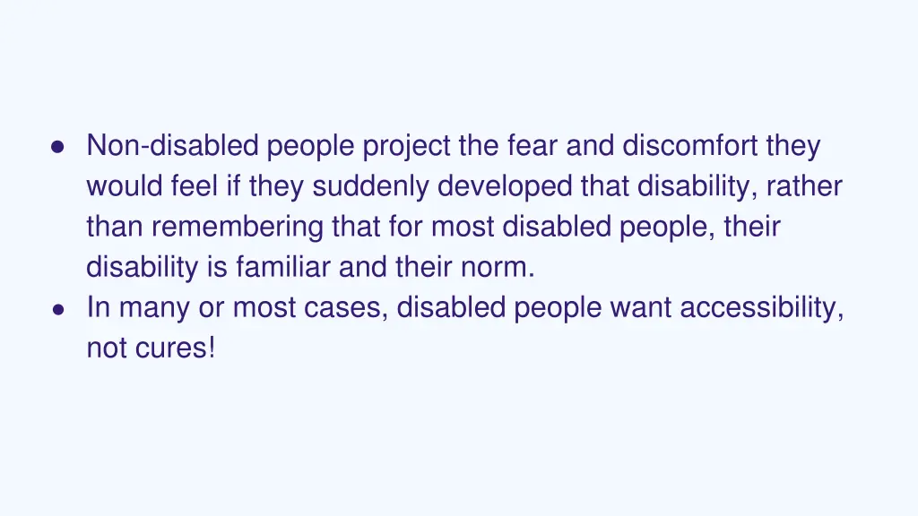 non disabled people project the fear