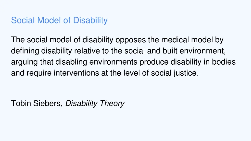 social model of disability