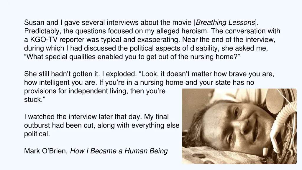 susan and i gave several interviews about