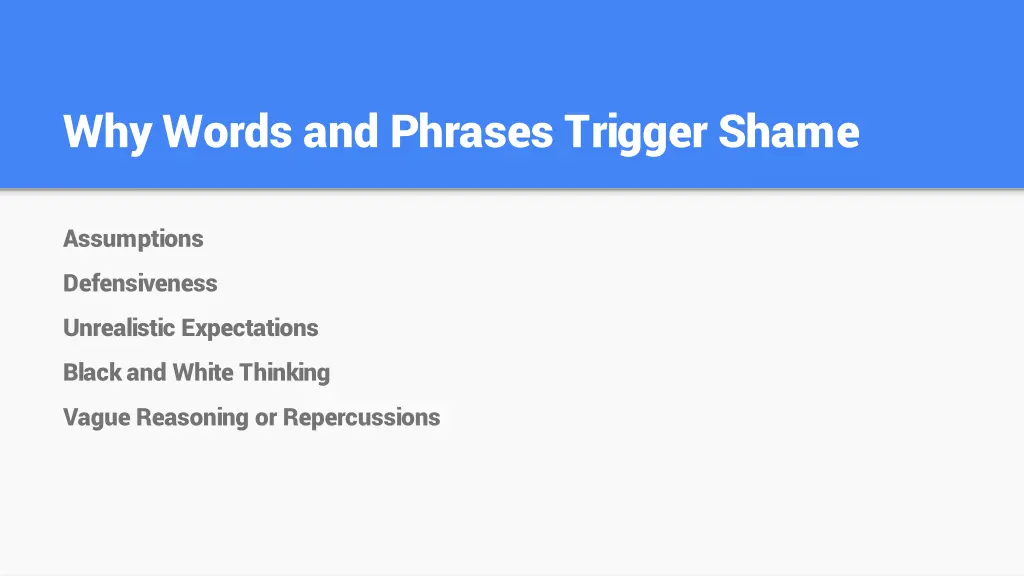 why words and phrases trigger shame