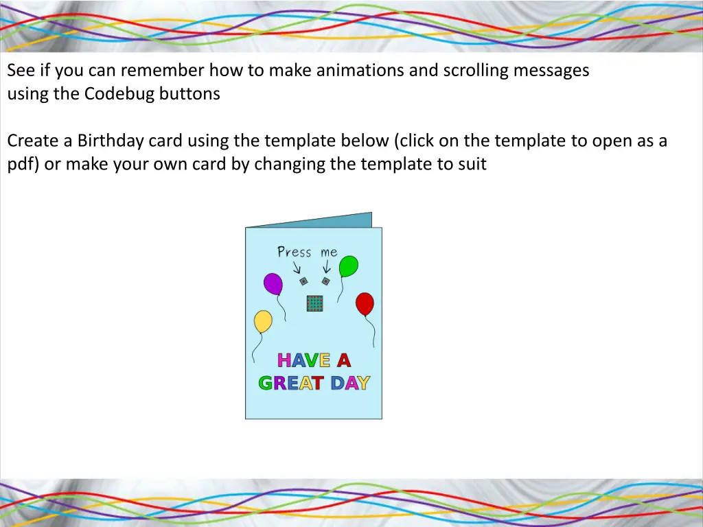 see if you can remember how to make animations
