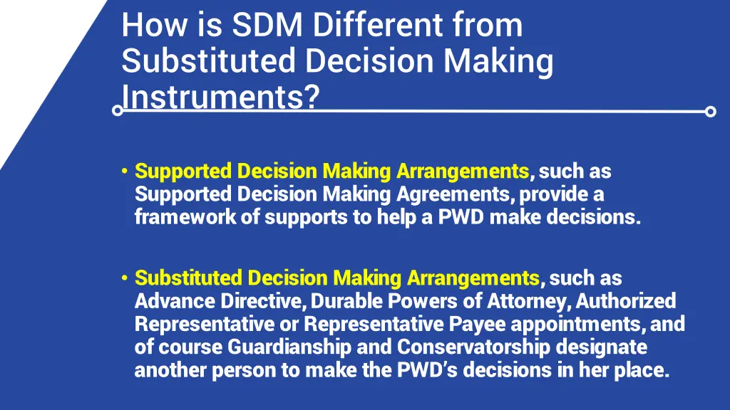 how is sdm different from substituted decision