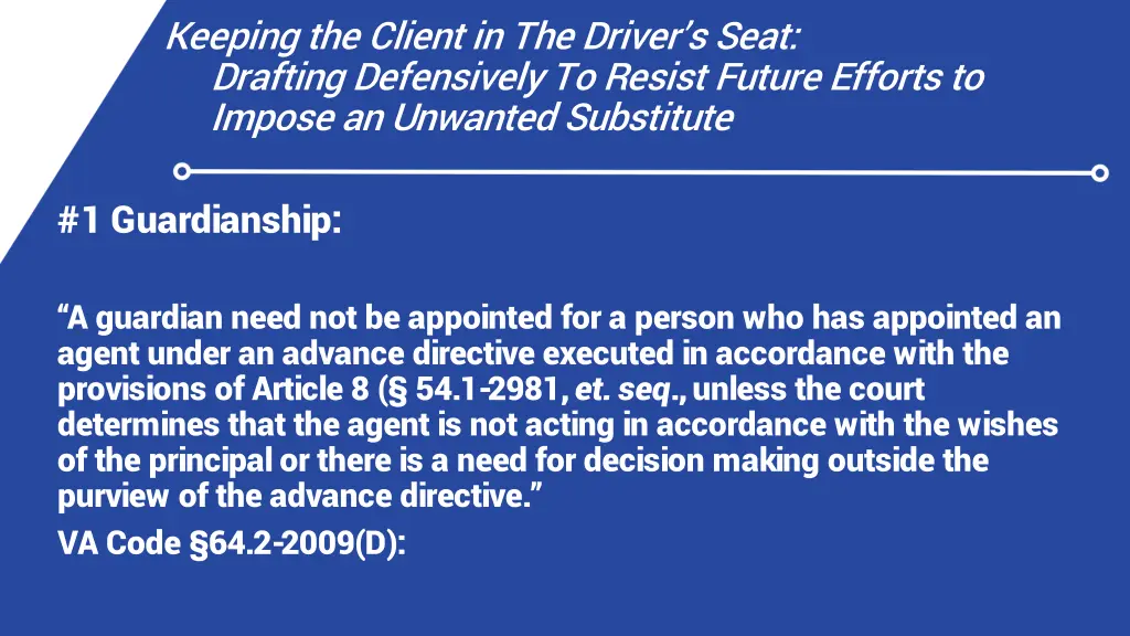 keeping the client in the driver s seat drafting