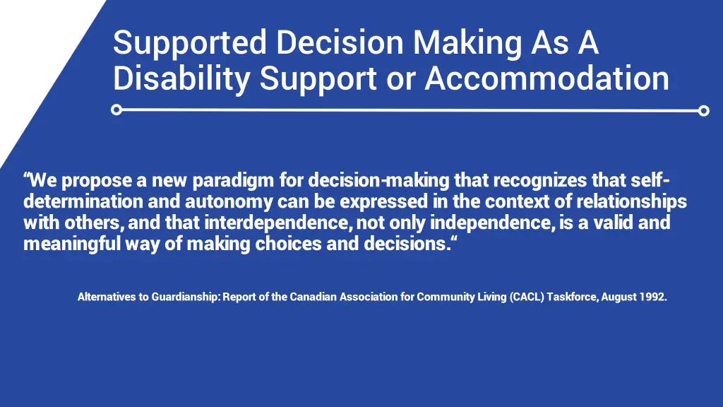 supported decision making as a disability support