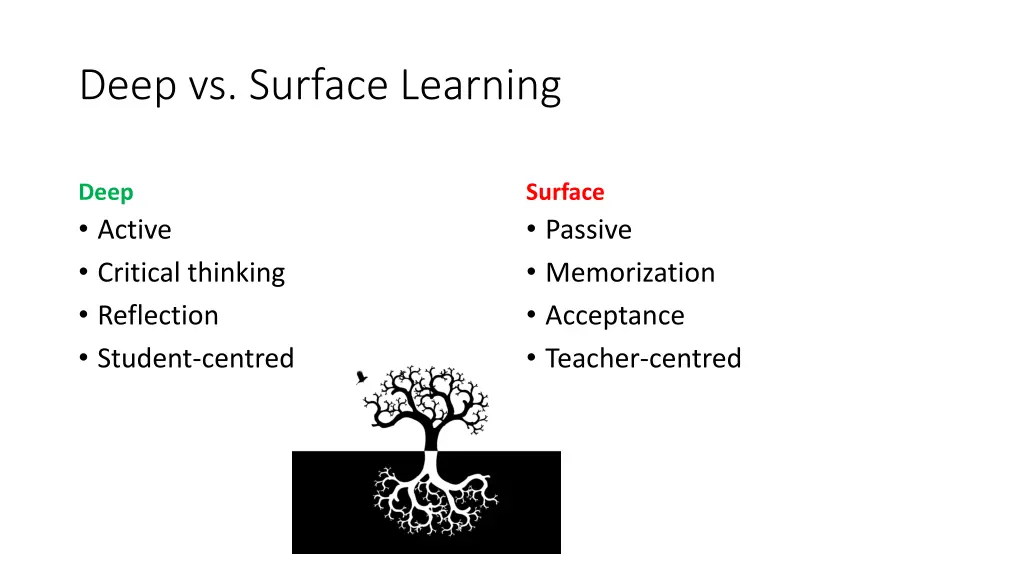 deep vs surface learning
