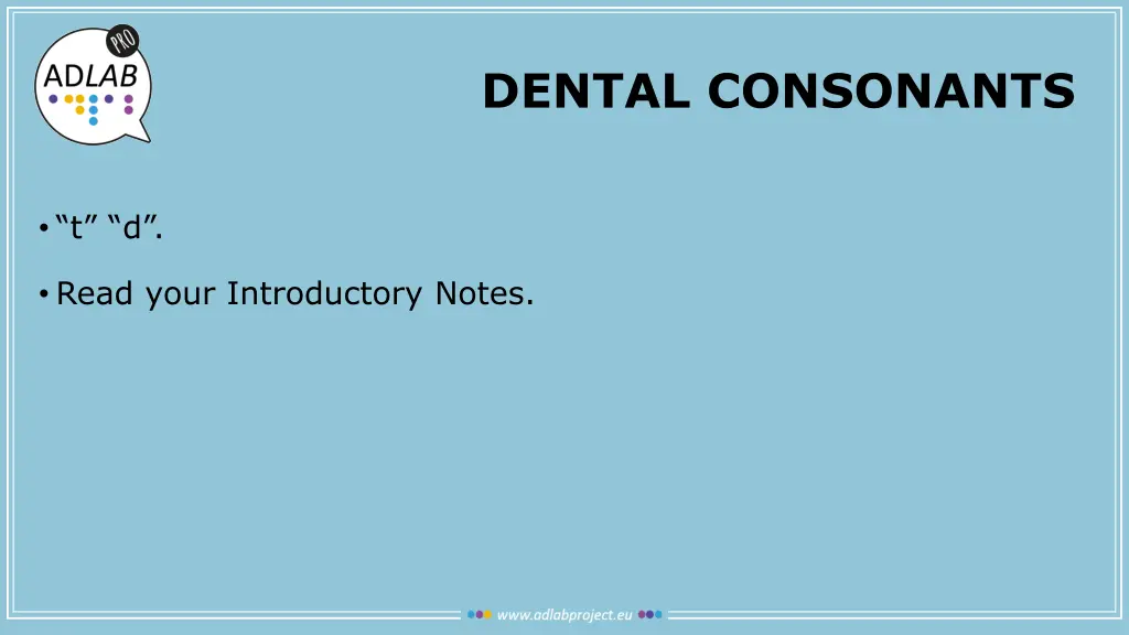 dental consonants